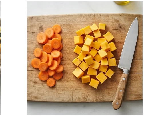 A escolha dos legumes e a importância dos cortes